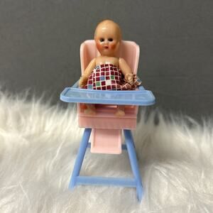 Vtg Circle K Logo British Empire 363 Pink Blue Plastic Dollhouse High Chair RARE